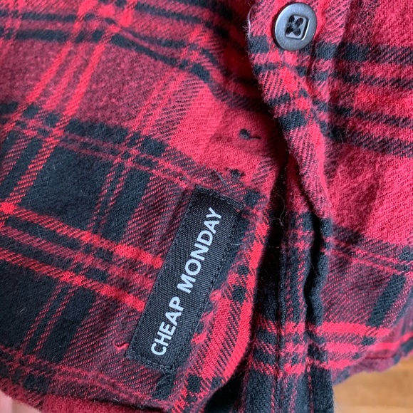 Men's [Cheap Monday] Hid Check Button-Down Shirt - Picture 9 of 10